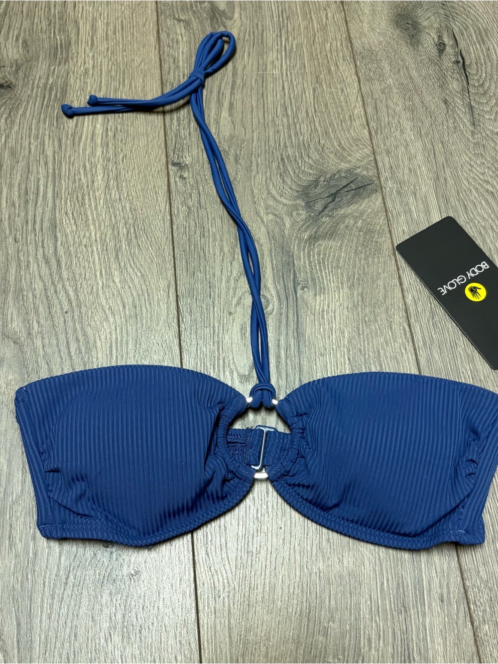 Blue halter bikini top body glove xs